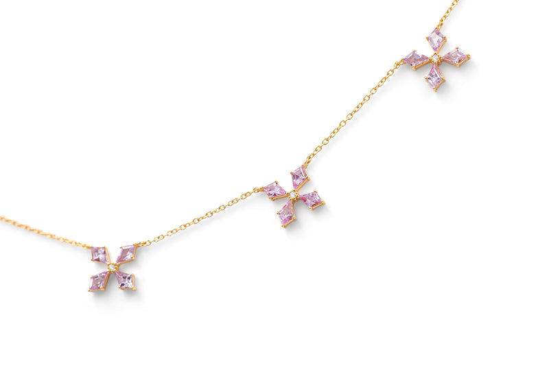 Pink Kite Shape Necklace