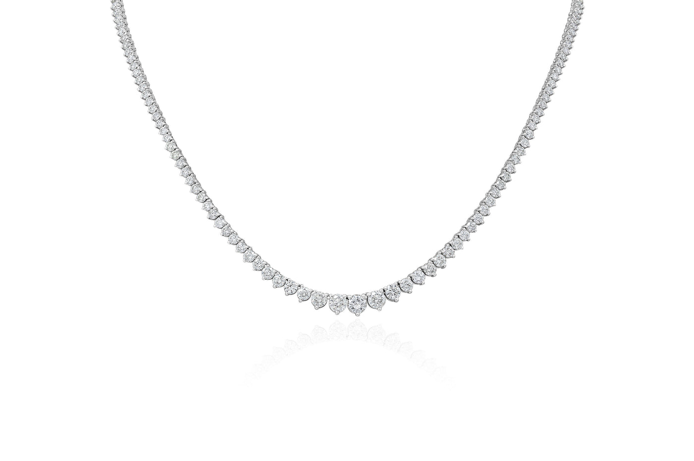 Riviere White Gold Graduated Diamond Necklace