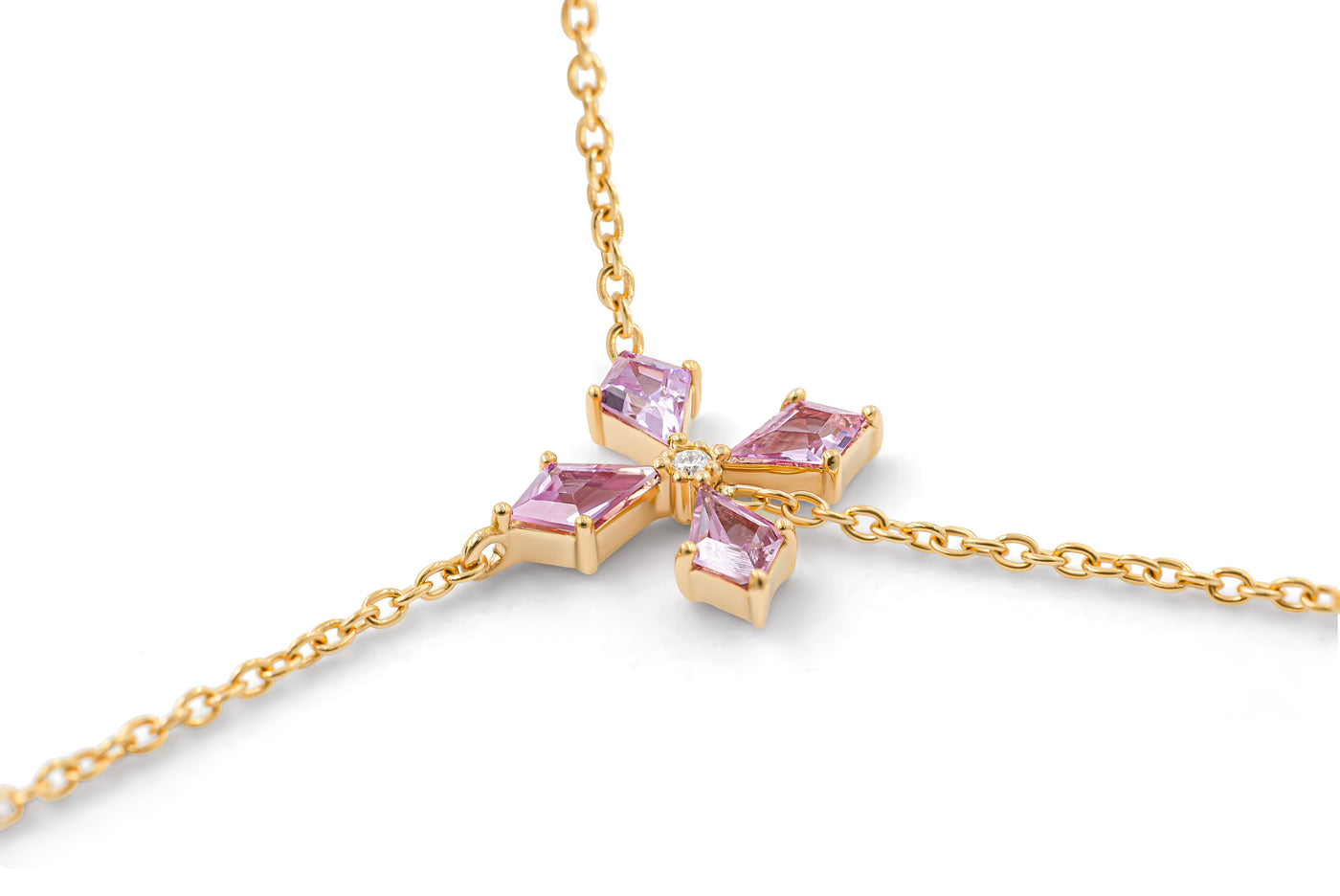 Pink Kite Shape Necklace