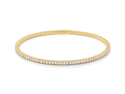 Yellow Gold Diamond Flex Bangle Half Way