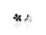 18kt floral butterfly black and white diamond earrings
