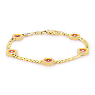 Flower Cuban bracelet