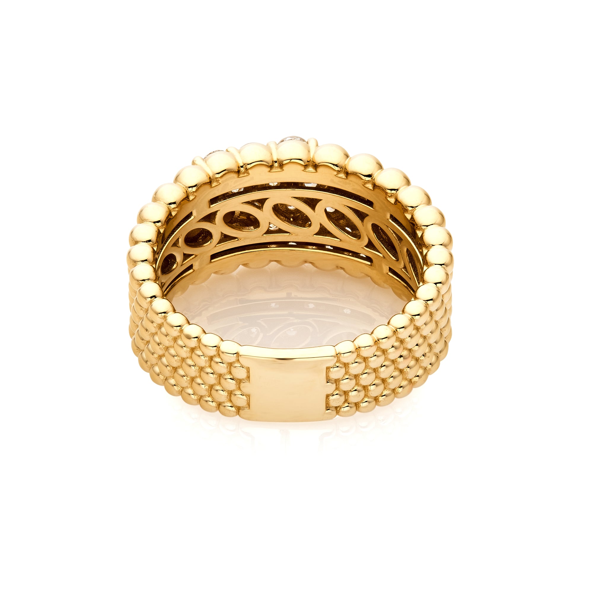 Yellow Gold Beaded Ring