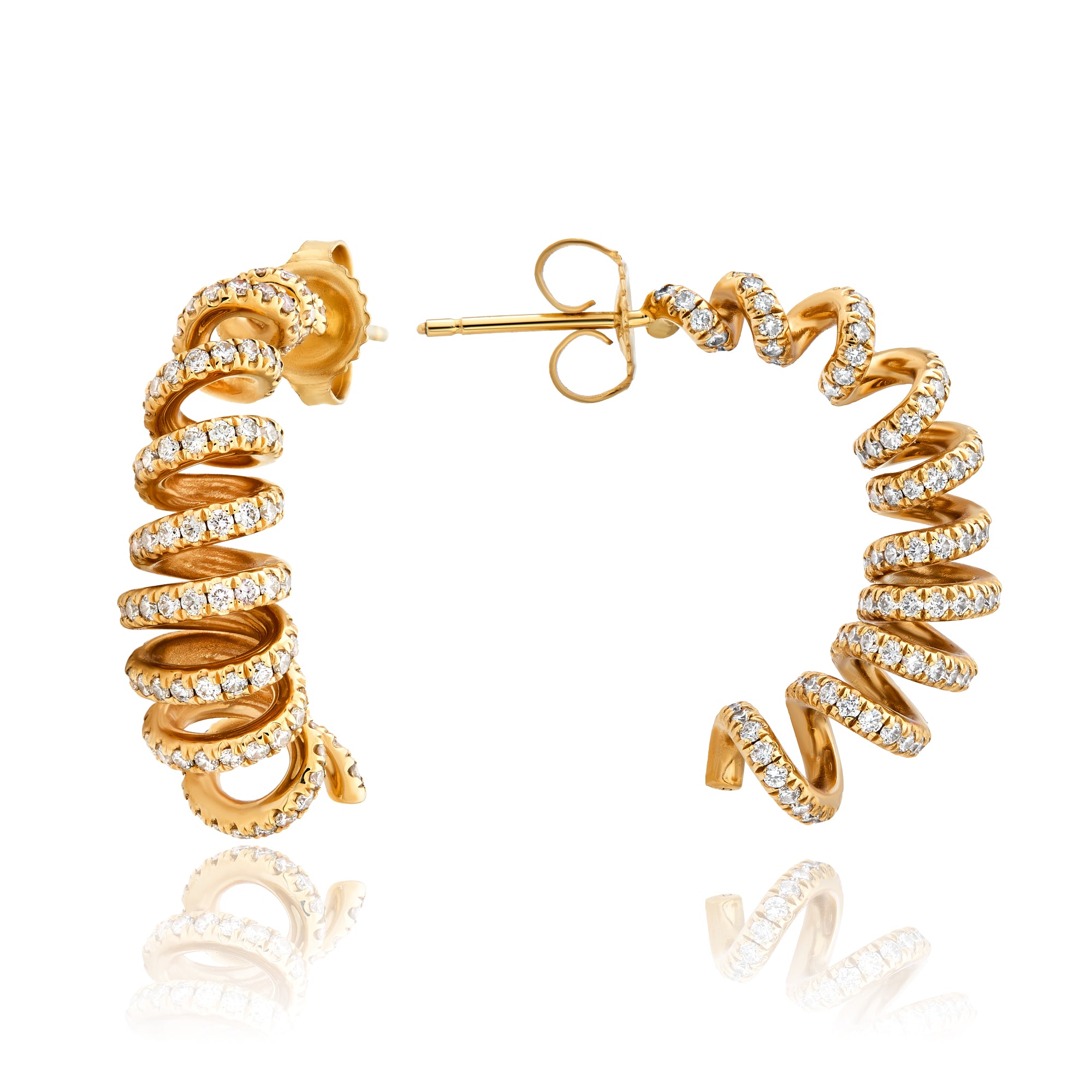 Diamond Spiral Hoops