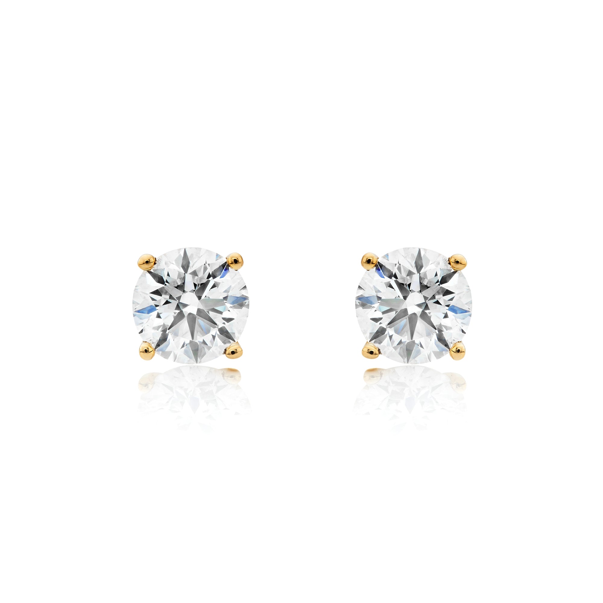 14K Gold Diamond Studs 0.96ct Total