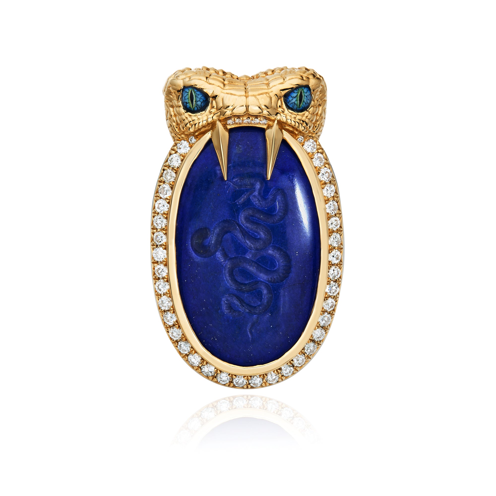 Lapis Snake Amulet