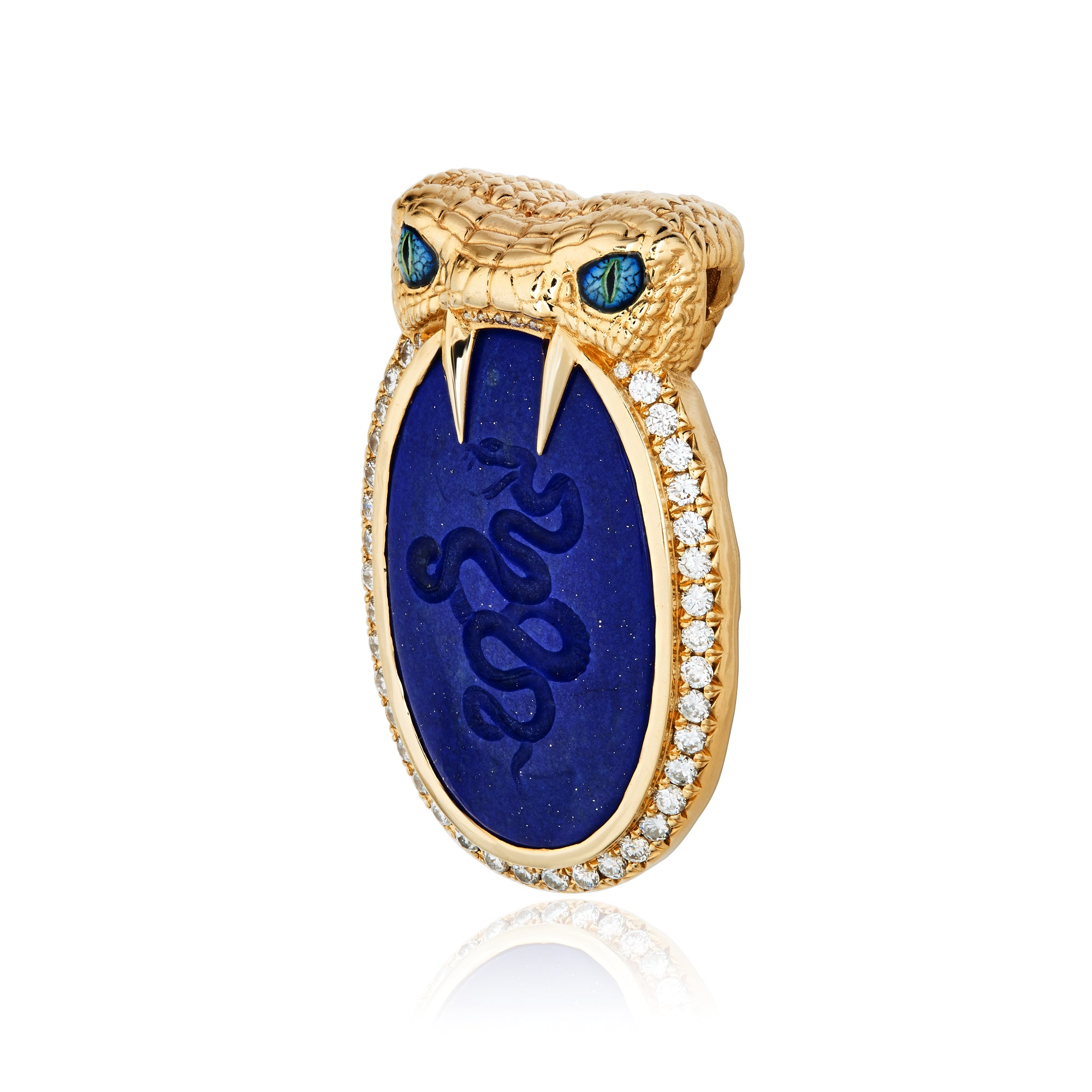 Lapis Snake Amulet