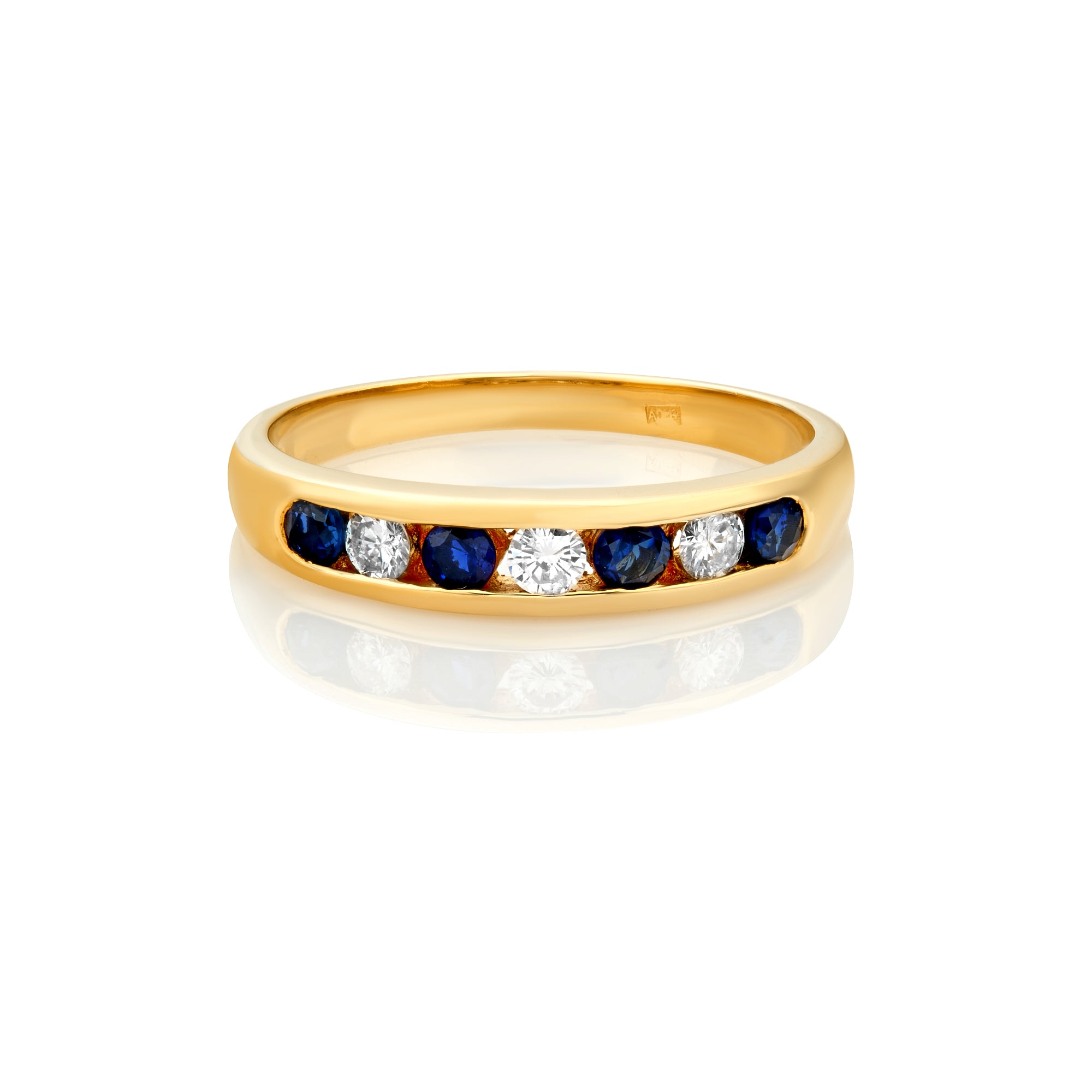 Diamond and Sapphire Ring Channel Set