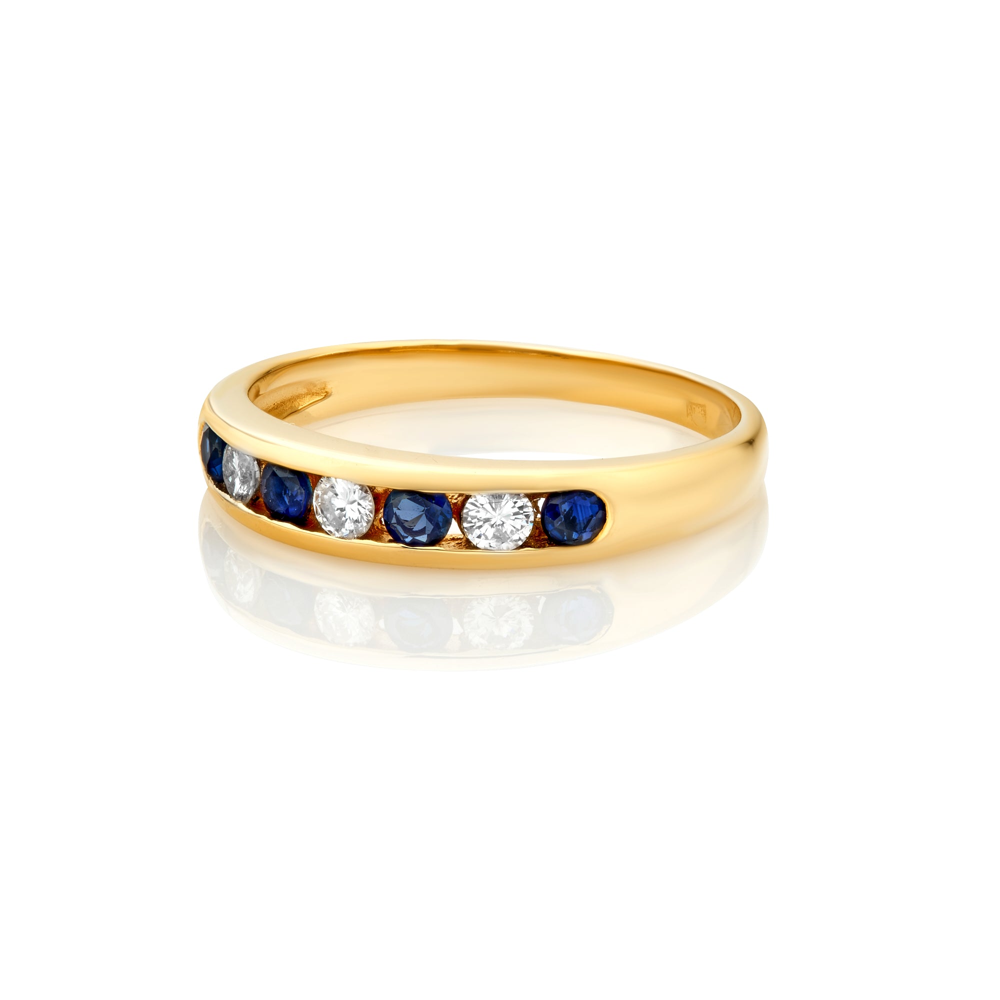 Diamond and Sapphire Ring Channel Set