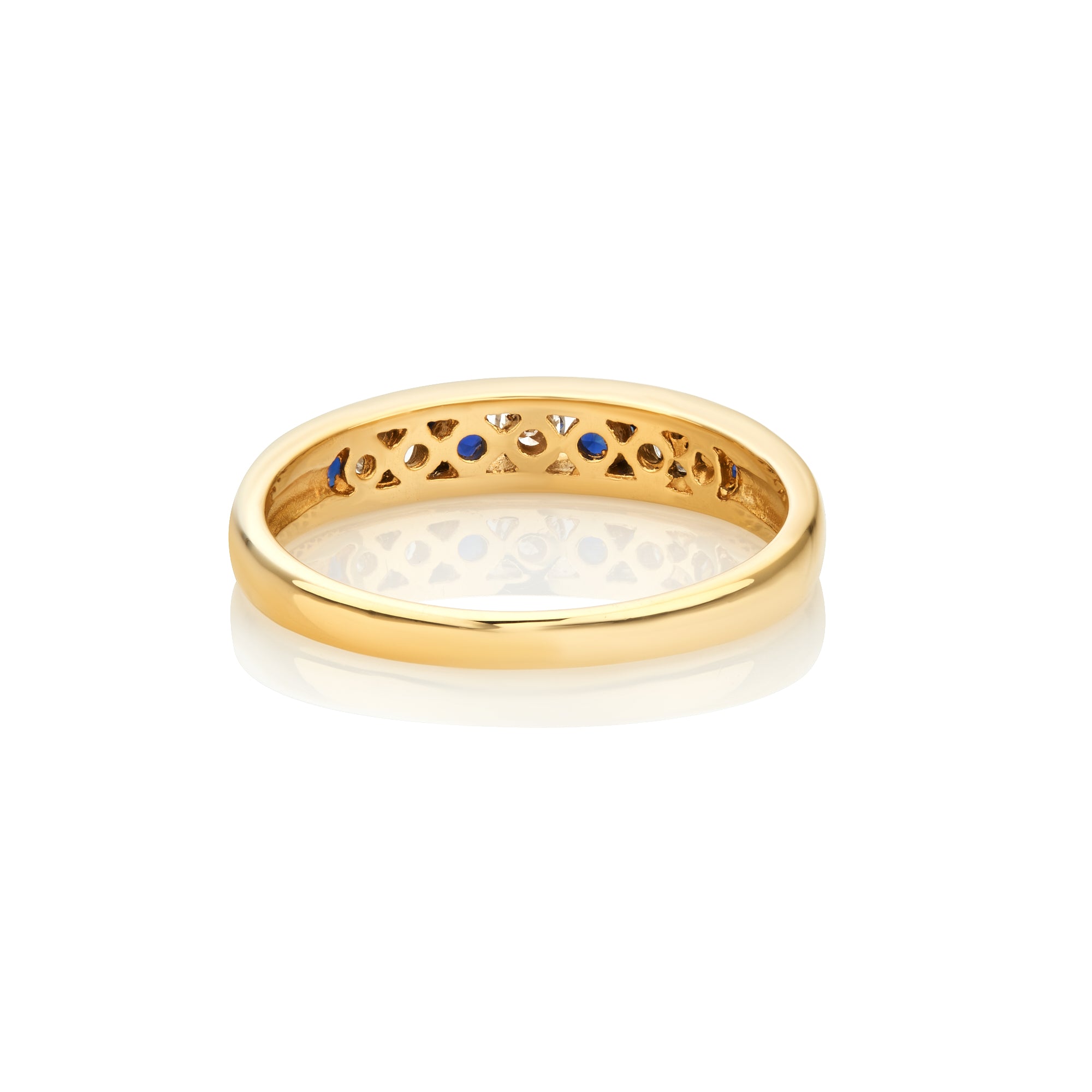 Diamond and Sapphire Ring Channel Set