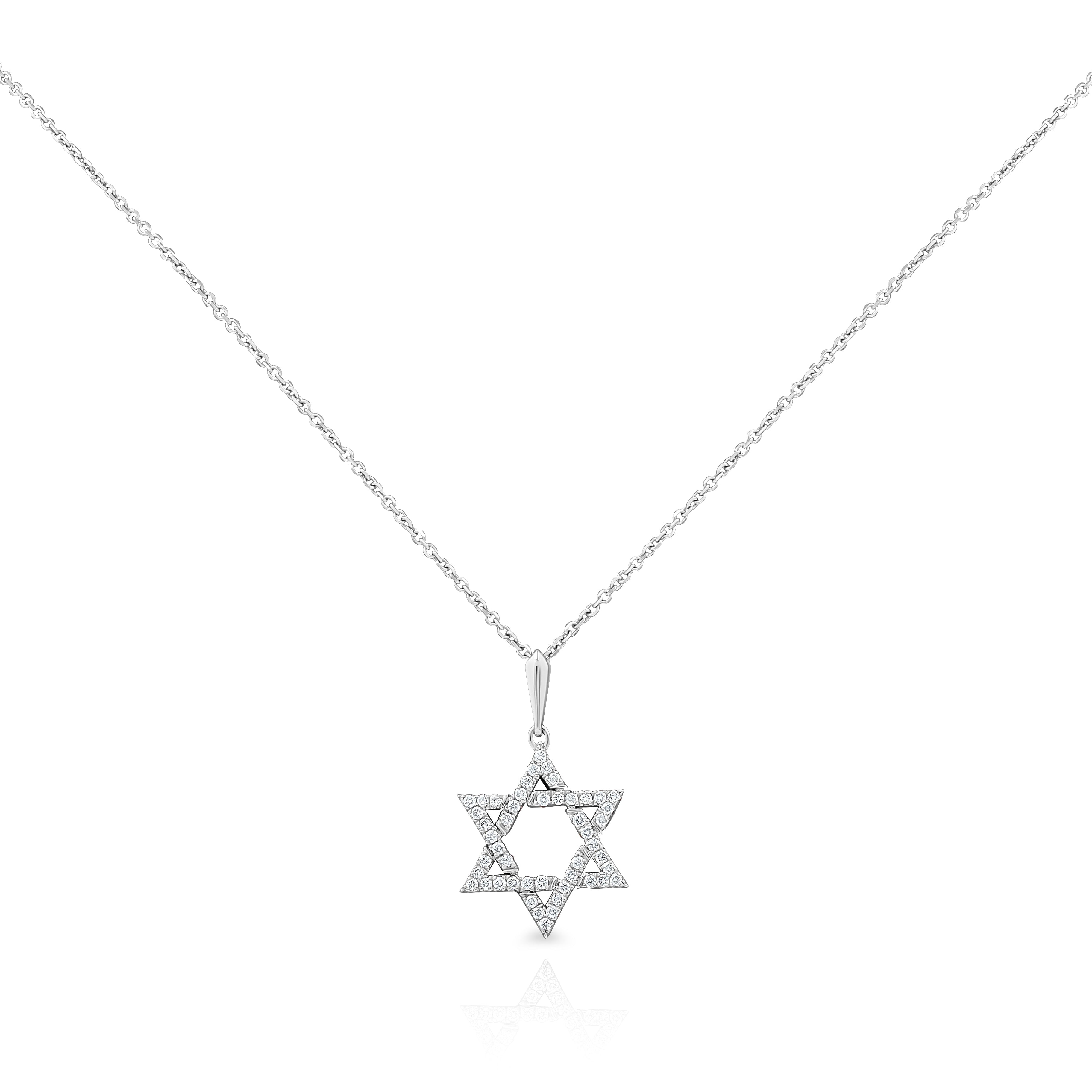 gold star of david necklace with diamonds