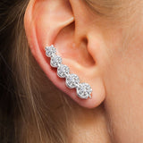 Diamond crawler earrings