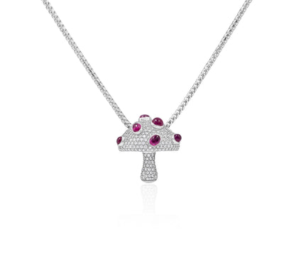 Diamond Ruby Shroom Pendant