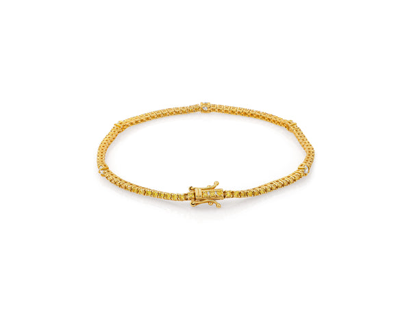 Yellow & white diamond tennis bracelet