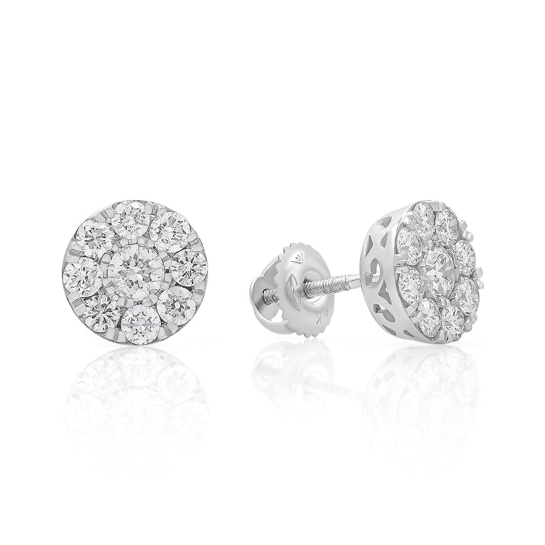 Nine Stone Diamond Earrings