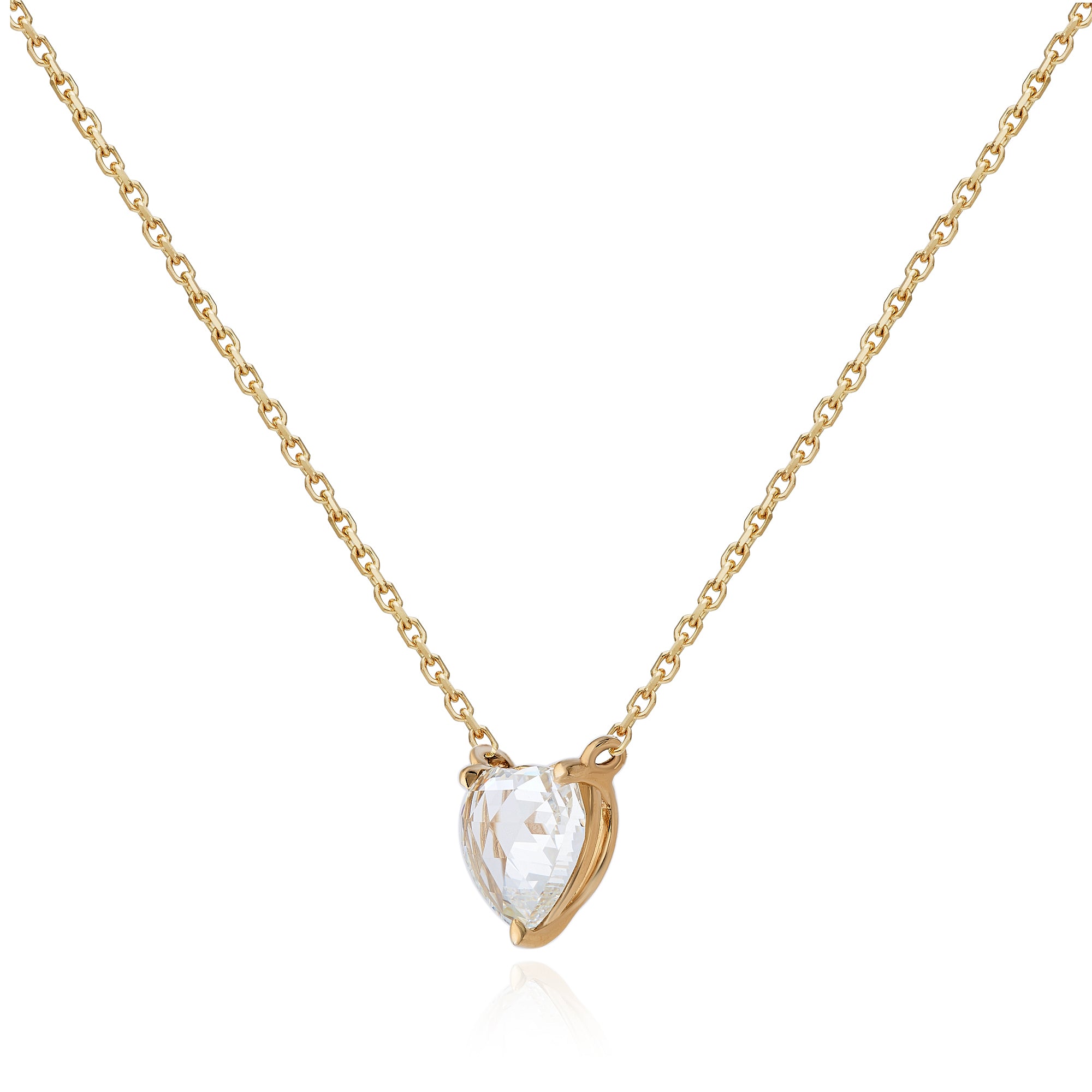 Rose Cut Heart Shape Diamond Pendant (GIA H-VS2)