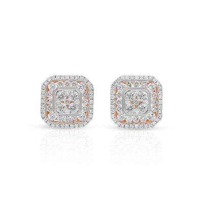 Diamond Square Stud Earrings