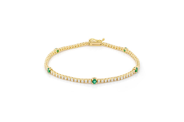 Diamond and Emerald Tennis Bracelet