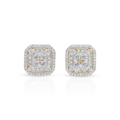 Diamond Square Stud Earrings