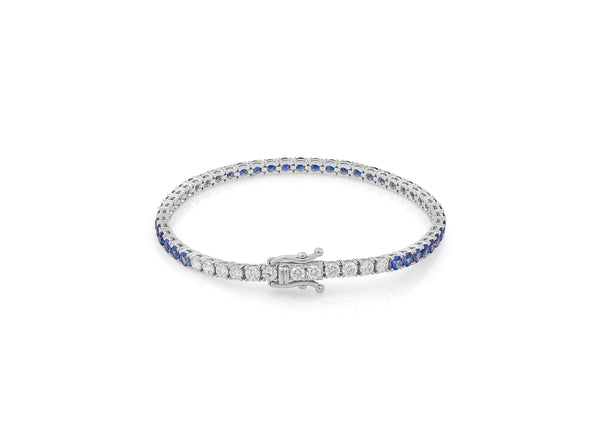 Sapphire Tennis Bracelet with Diamonds