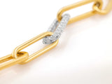 Yellow Gold Diamond Paperclip Bracelet