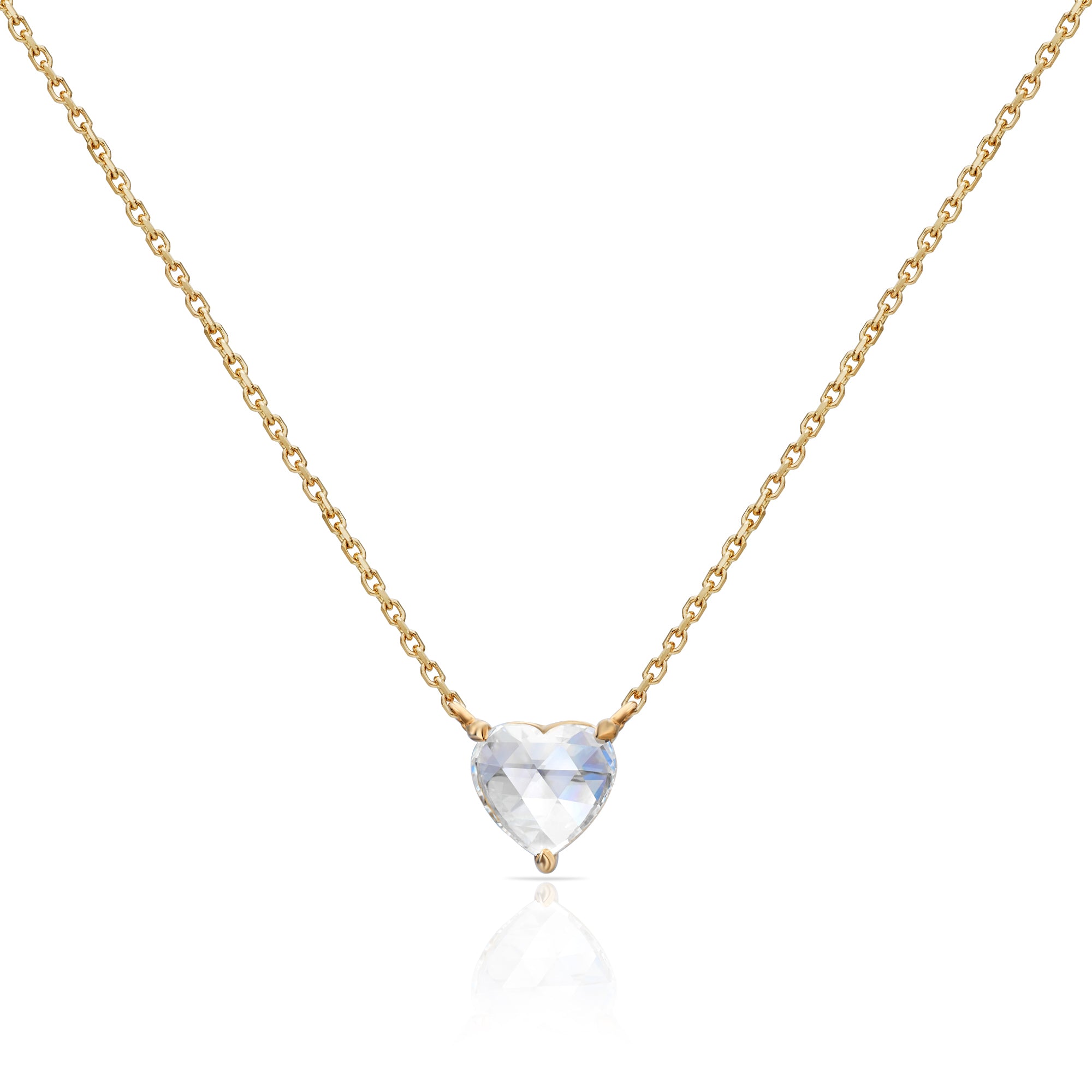 Rose Cut Heart Shape Diamond Pendant (GIA H-VS2)