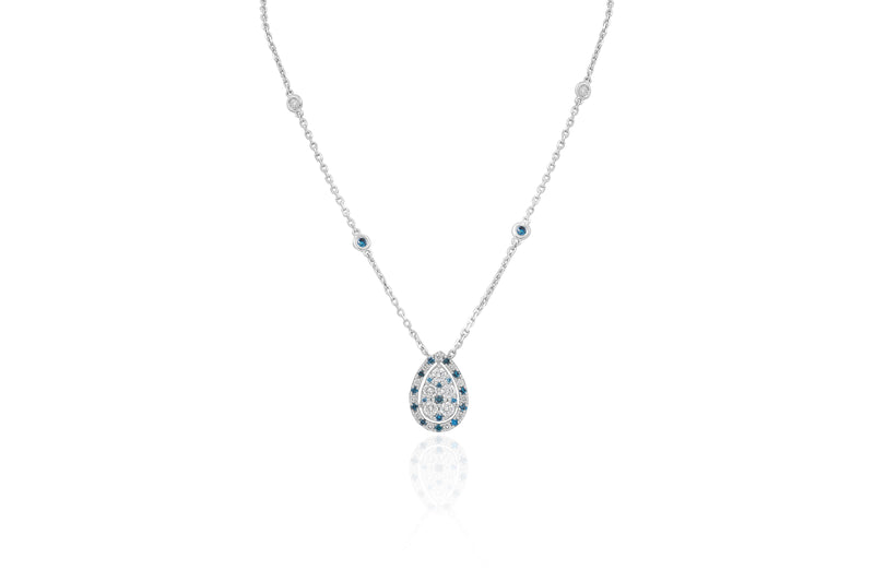 Blue and White diamond Drop