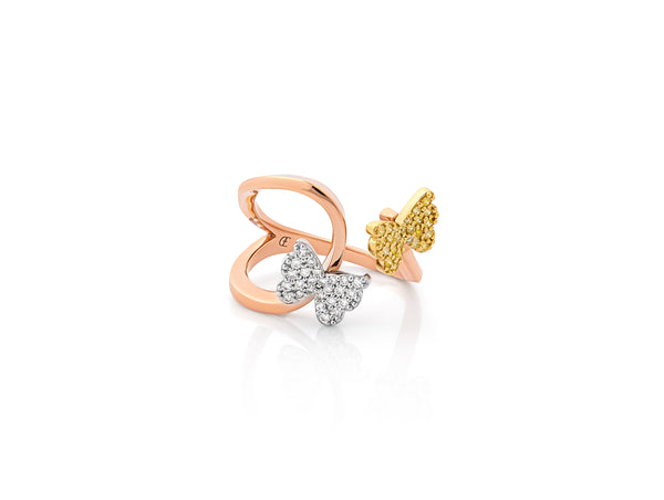 Tricolor Butterfly Ring