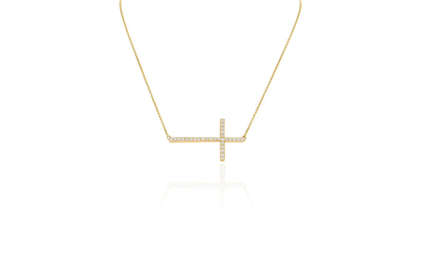 Diamond Cross Charm Necklace