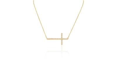 Diamond Cross Charm Necklace