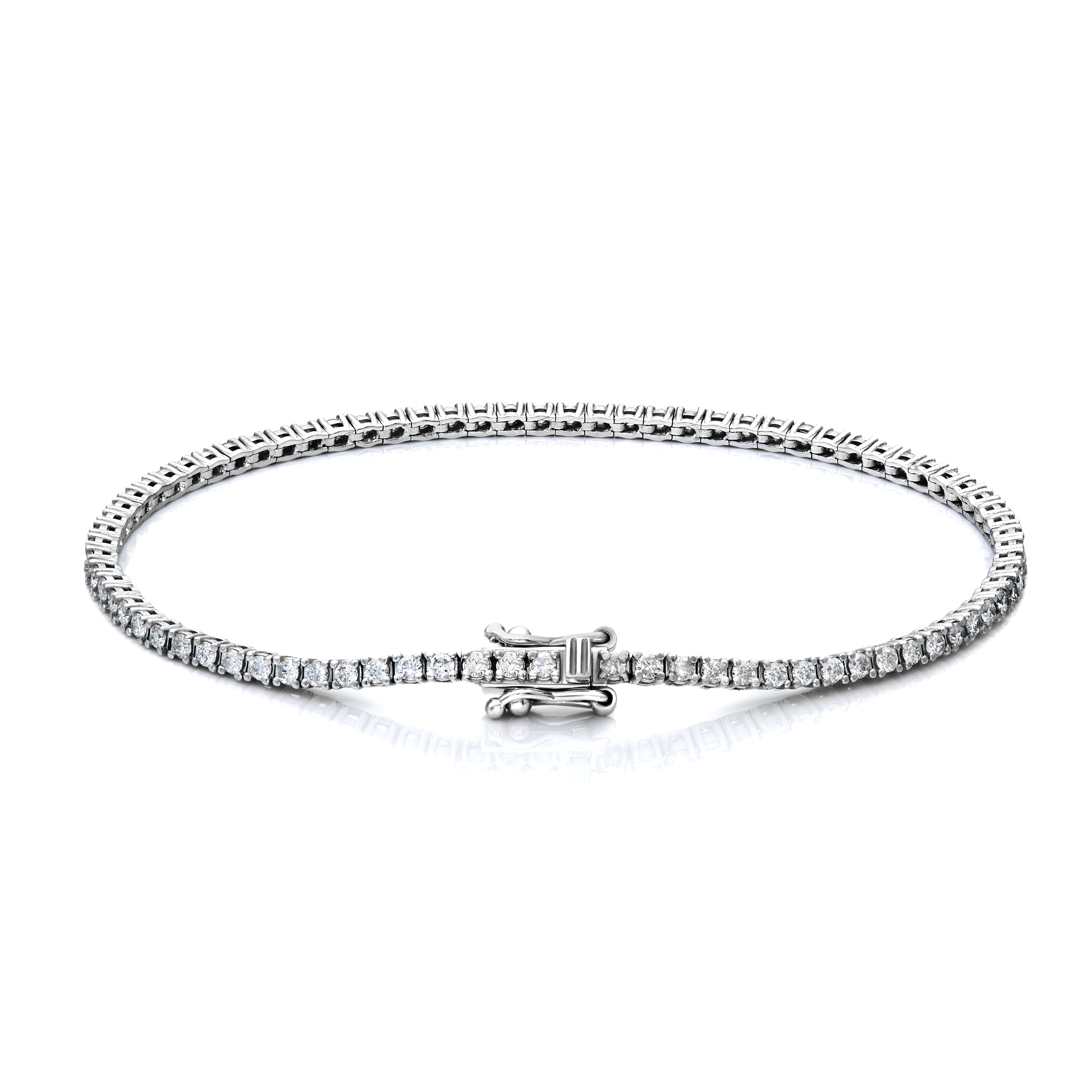 White Gold Diamond Tennis Bracelet 2 pointers