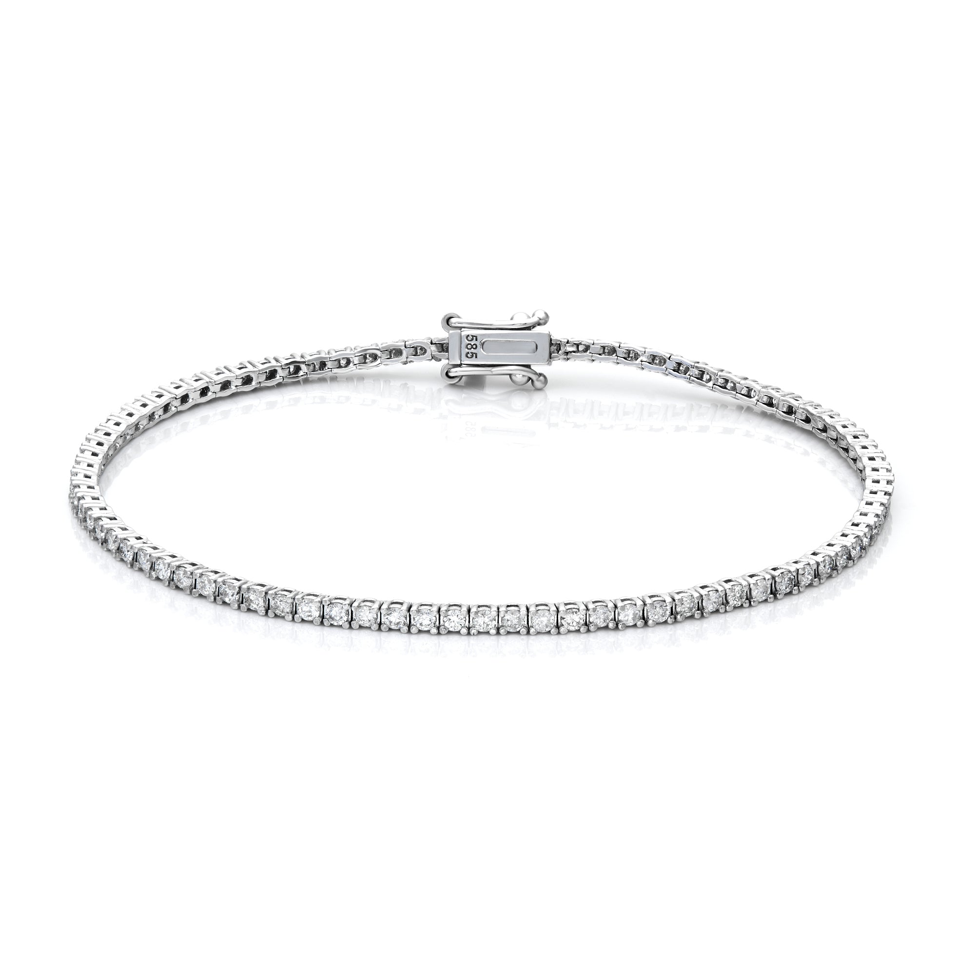 White Gold Diamond Tennis Bracelet 2 pointers