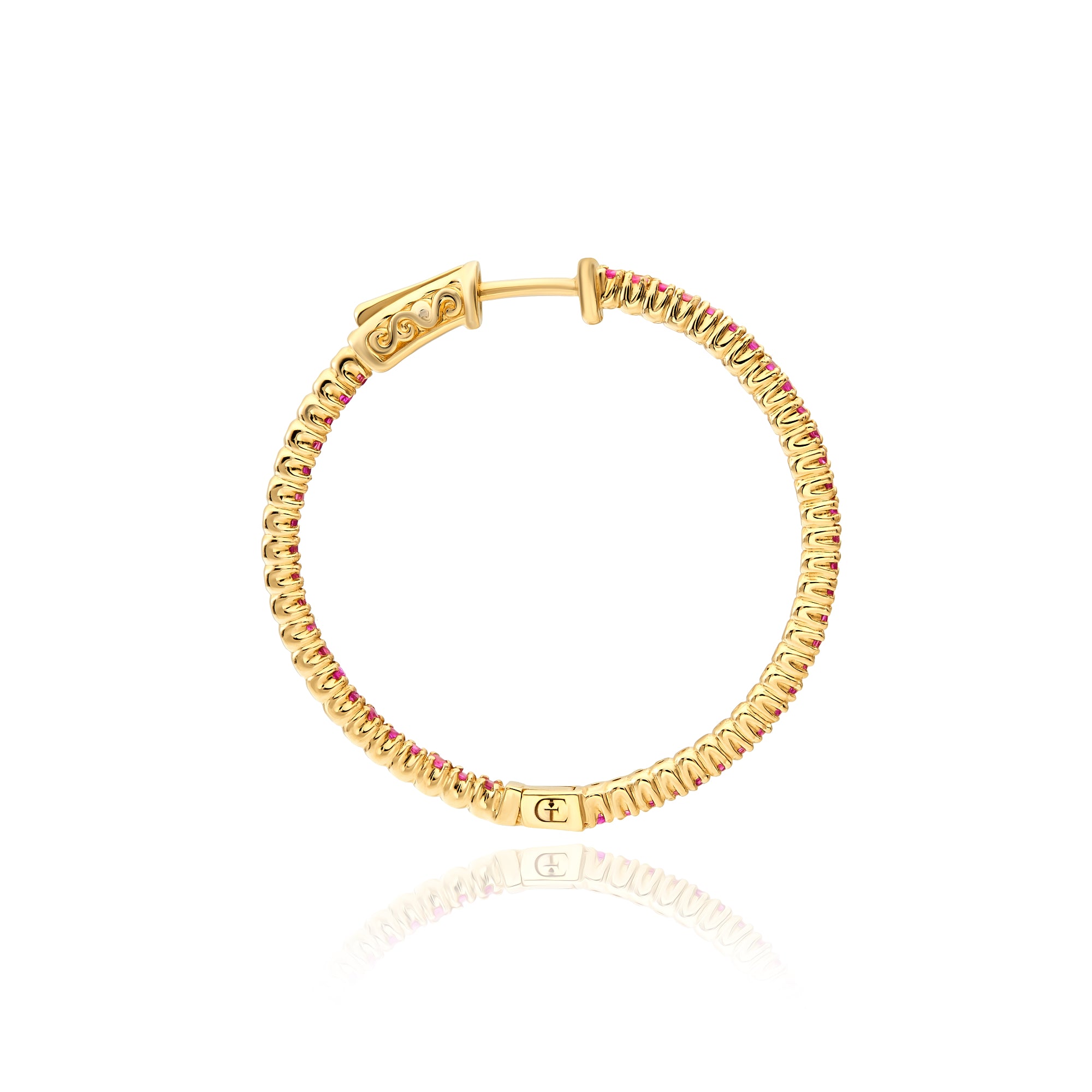 Pink Sapphire Hoops