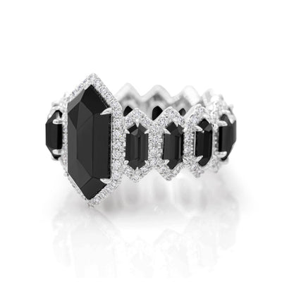 Black Hexagon Ring