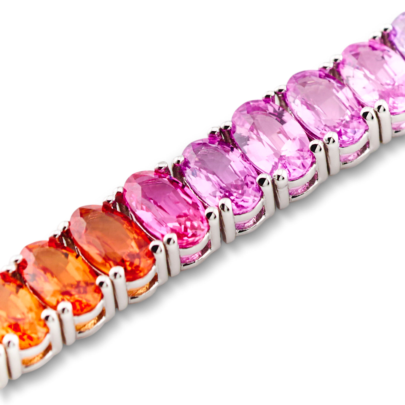 Oval Rainbow Sapphire Tennise Bracelets