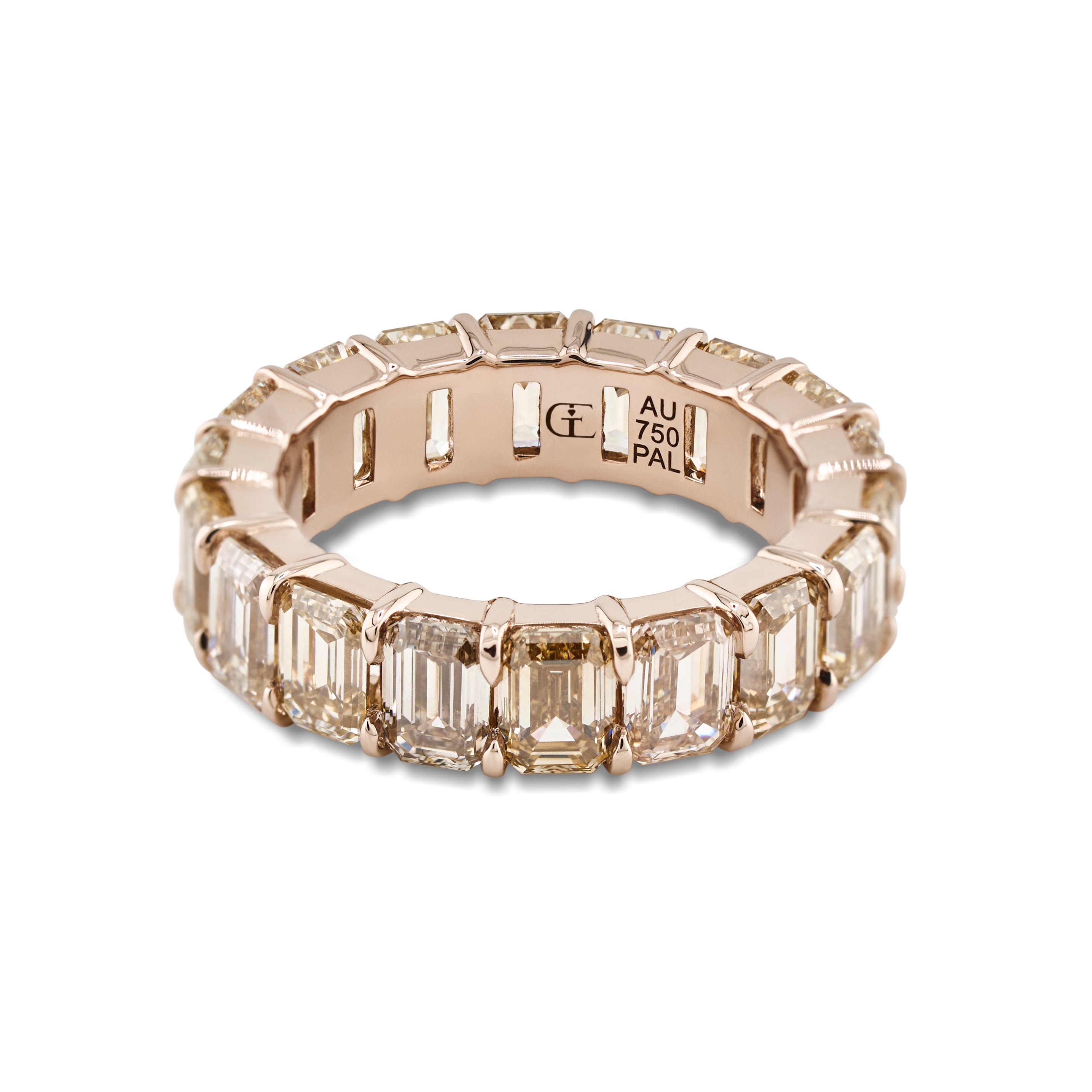 Emerald Cut Champagne Eternity Ring