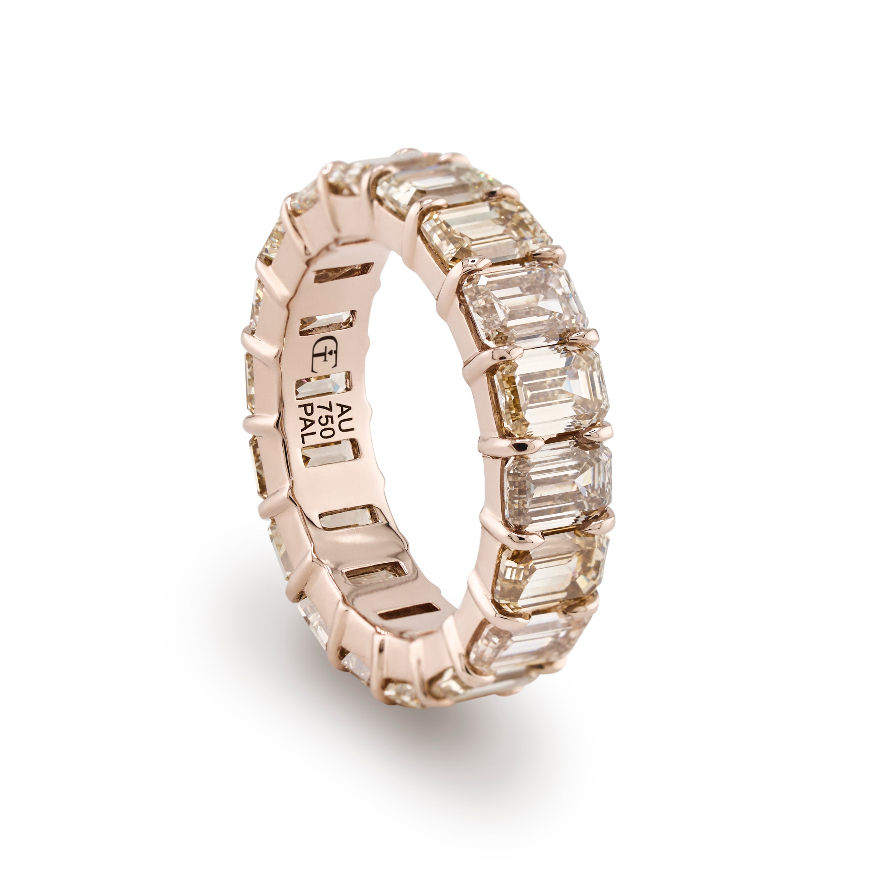 Emerald Cut Champagne Eternity Ring