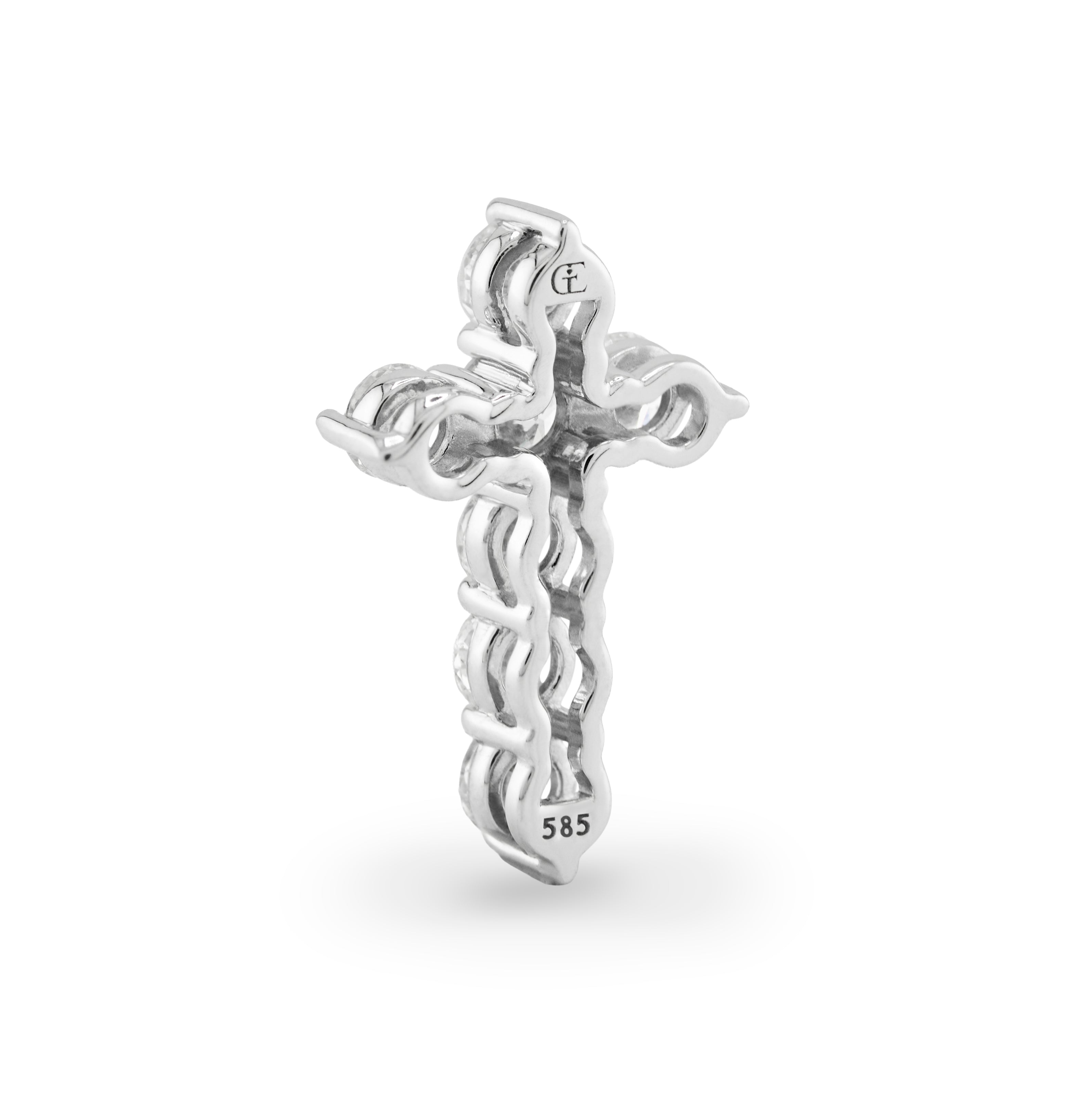 Baby Diamond Cross 14kt white gold