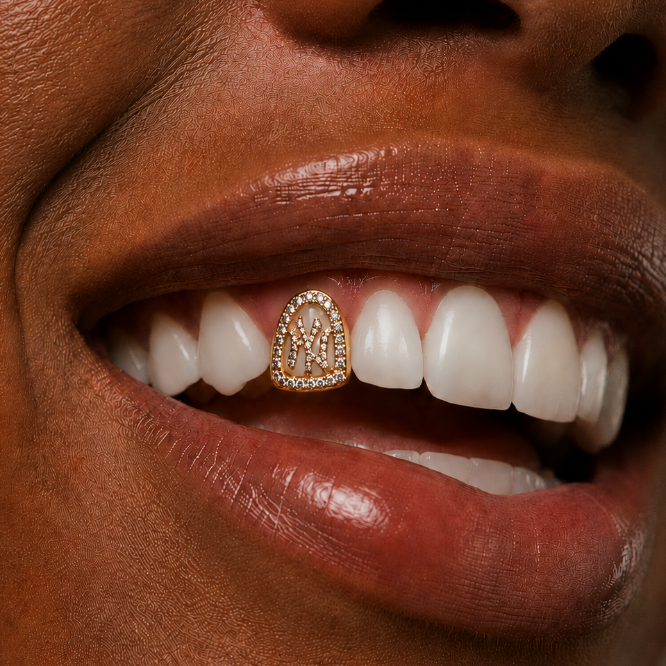 NY Yankees Diamond Grillz - 14Kt, 18Kt | GabbyElan Jewelry – Gabby