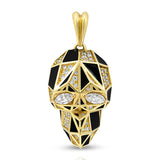 Diamond Skull Pendant with Black Onyx