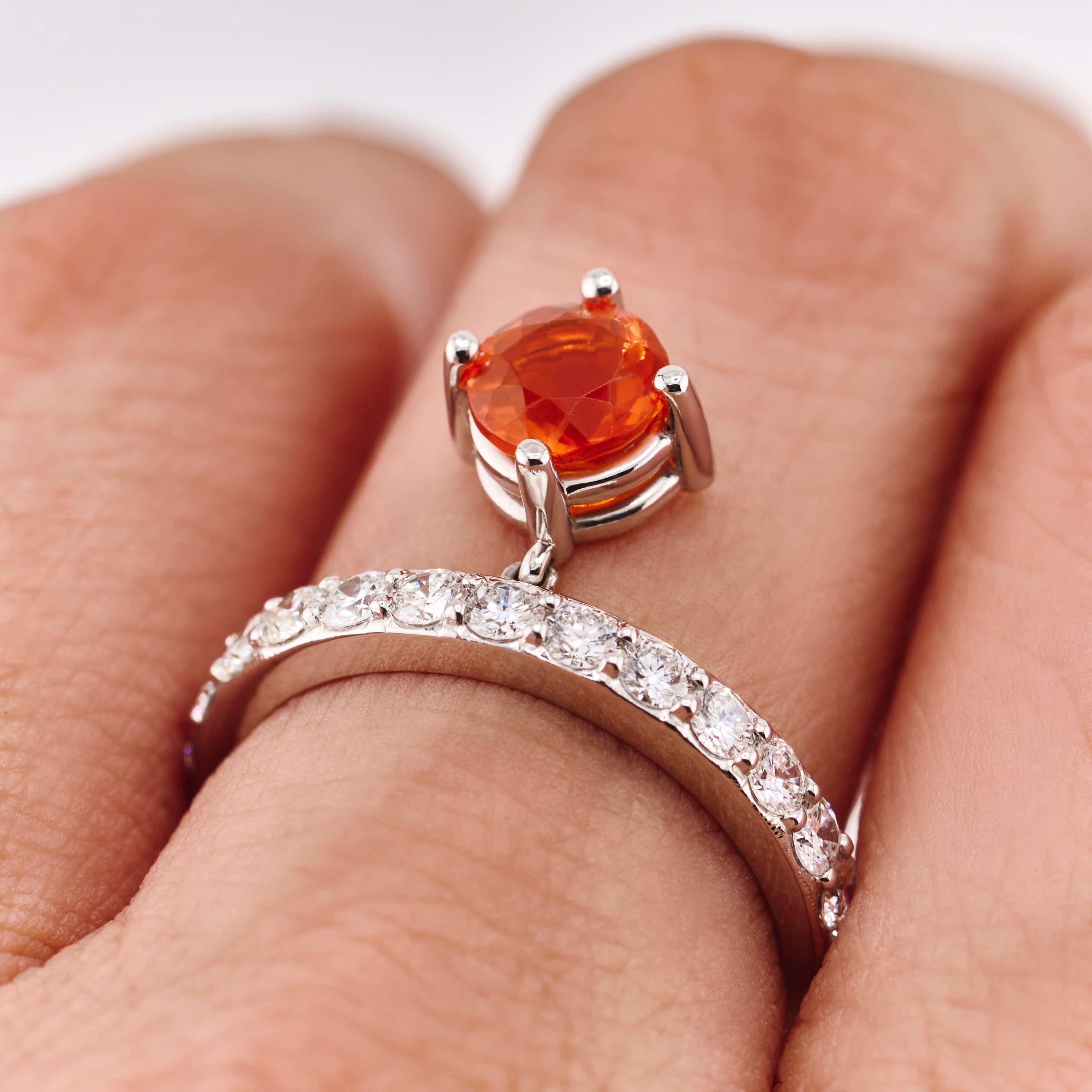 Dangling Mexican Opal Ring