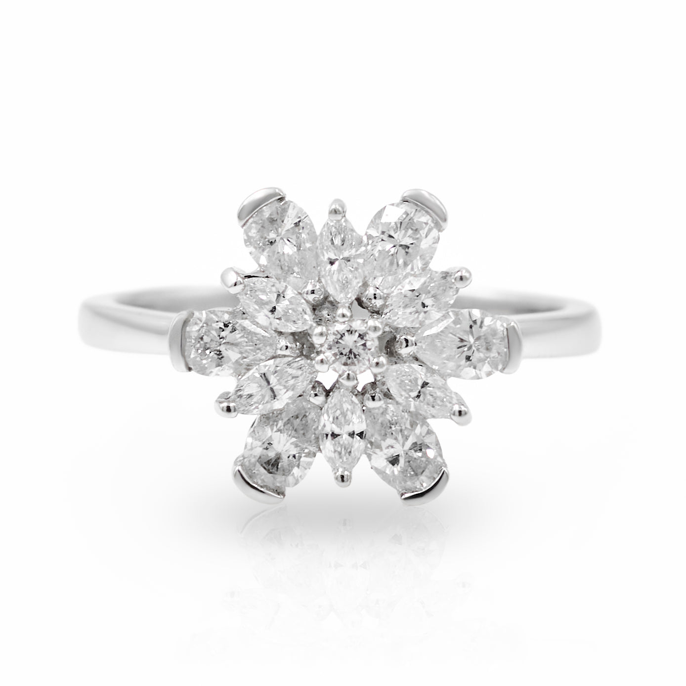 Pear Shape & Marquise Flower Ring