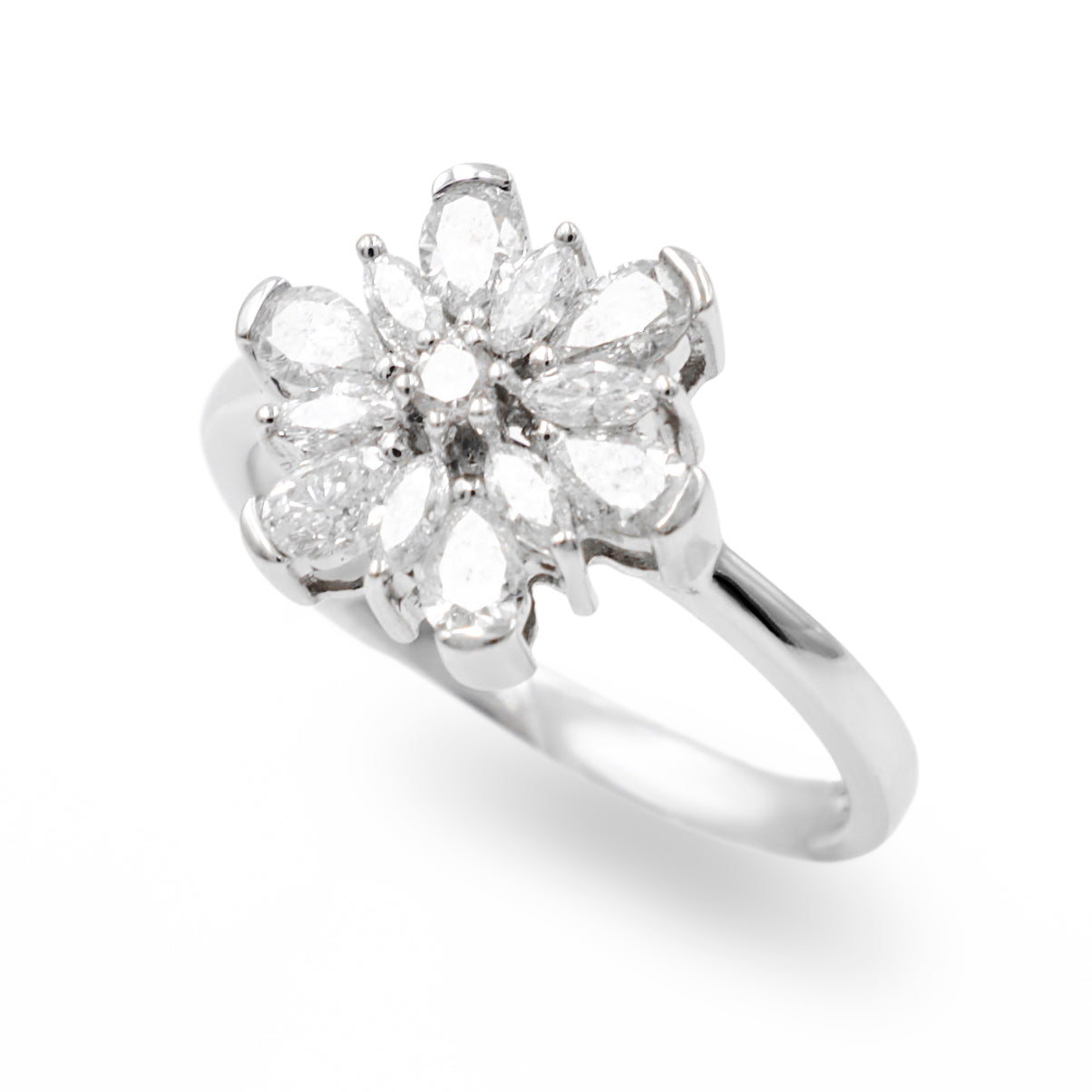 Pear Shape & Marquise Flower Ring