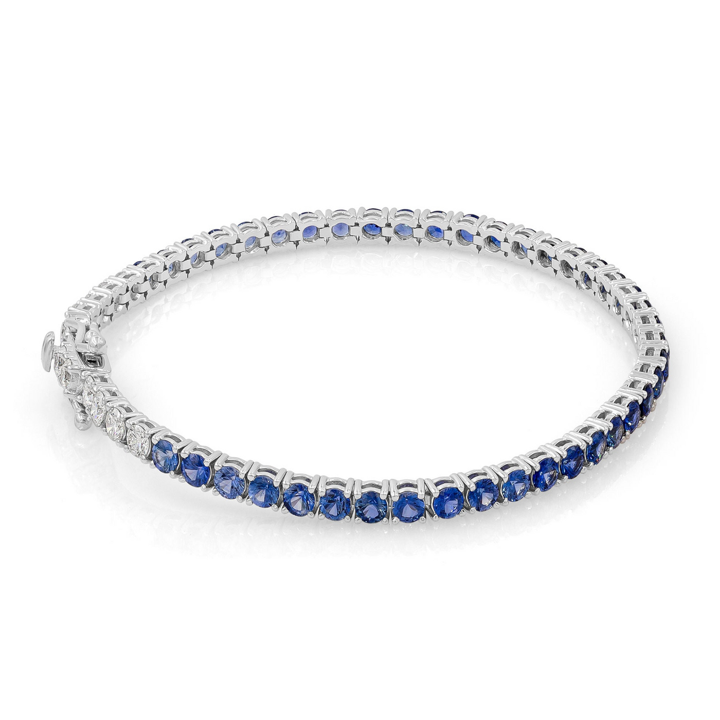 Sapphire Tennis Bracelet with Diamonds