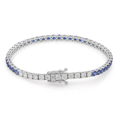 Sapphire Tennis Bracelet with Diamonds