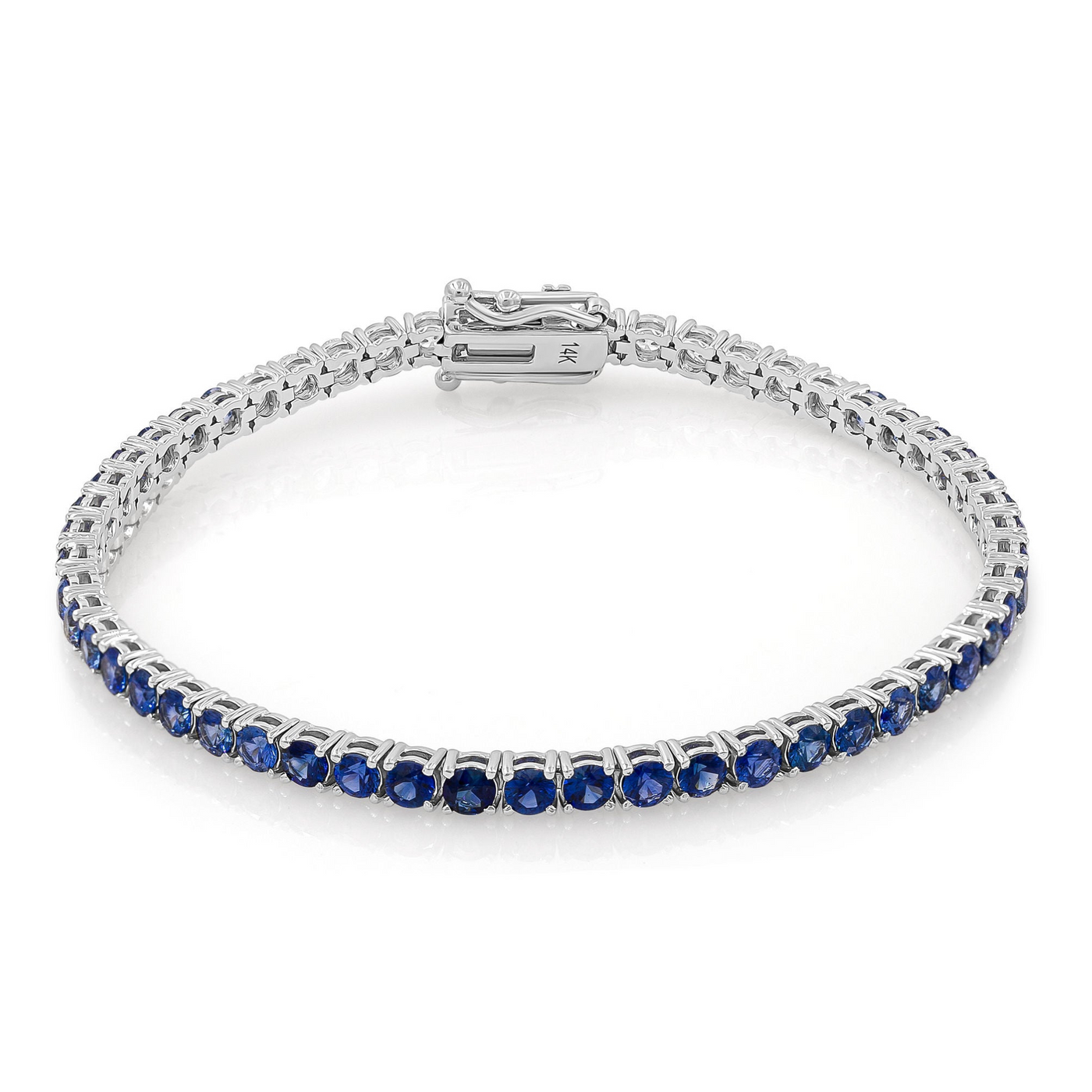 Sapphire Tennis Bracelet with Diamonds