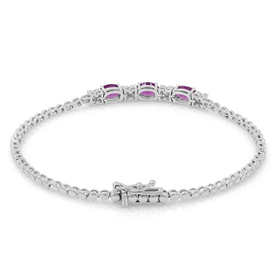 Amethyst oval bracelet with diamonds