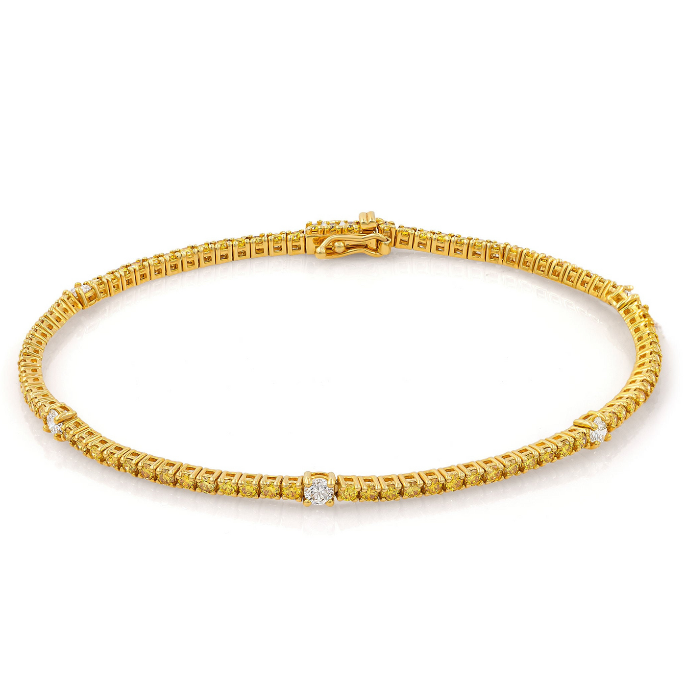 Yellow & white diamond tennis bracelet