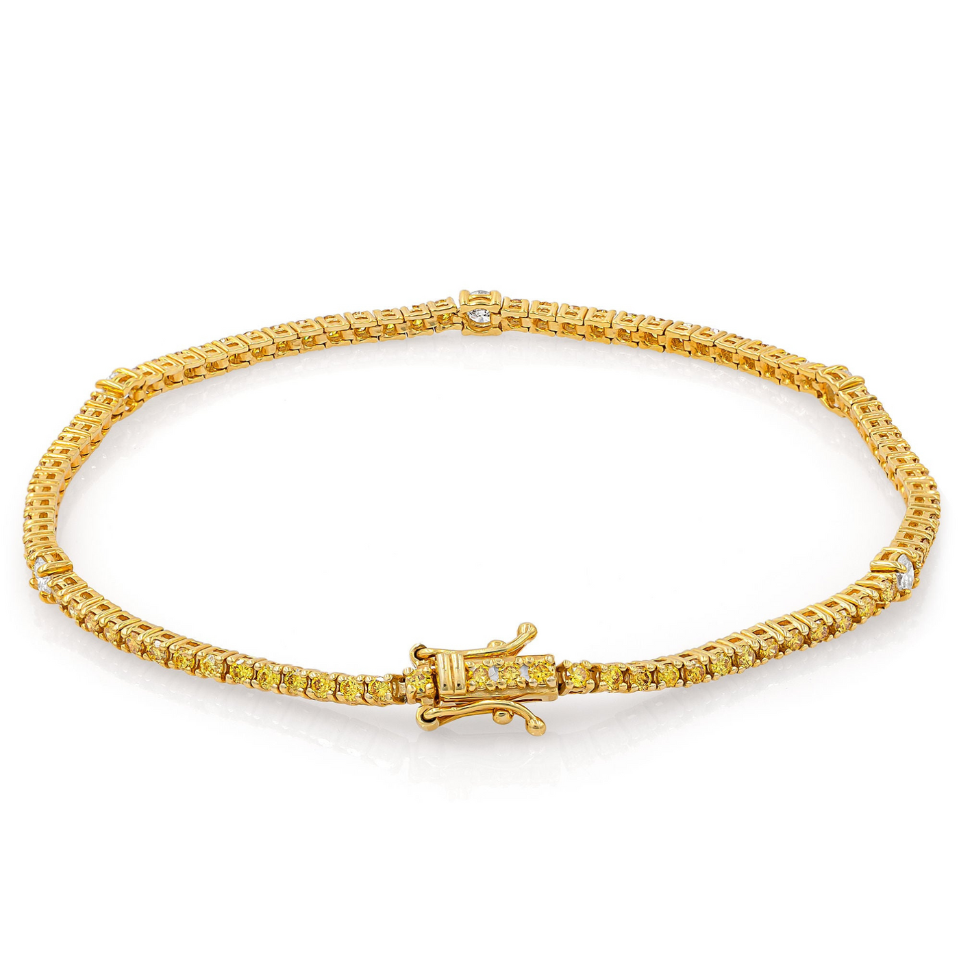 Yellow & white diamond tennis bracelet