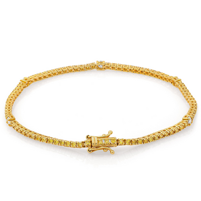 Yellow & white diamond tennis bracelet